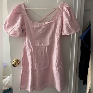 Pink Puff Sleeved Dress